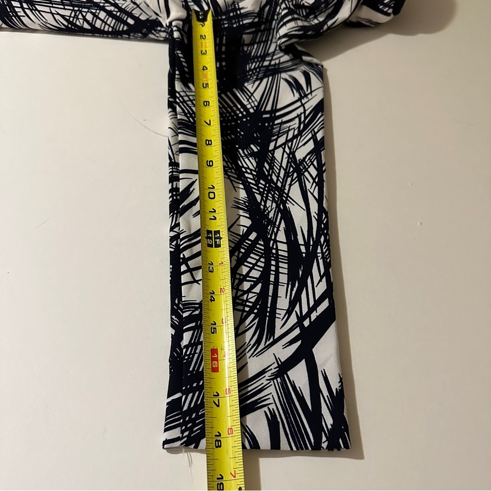 NWT Appleline Women's Cardigan Dress Long Sleeve Palm Print Black White Size 42 - Picture 5 of 11